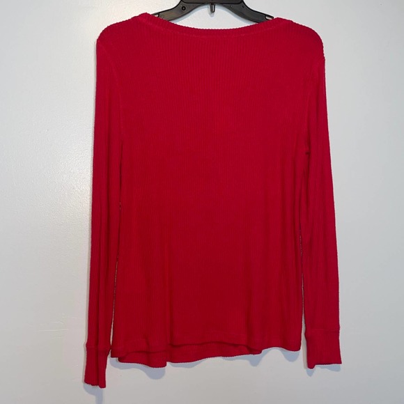 Charter Club Ribbed Henley Pajama Top red Small - Picture 6 of 7